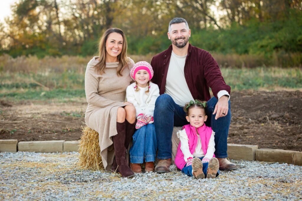 Noblesville fall mini session photographer, family of four portrait